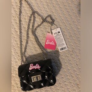 Barbie Black Quilted Patent Mini Crossbody Bag